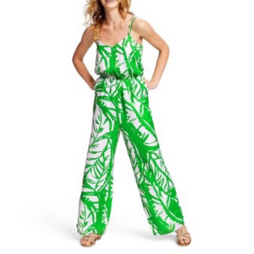 Lilly Pulitzer for Target Green Floral Jumpsuit Size XS
